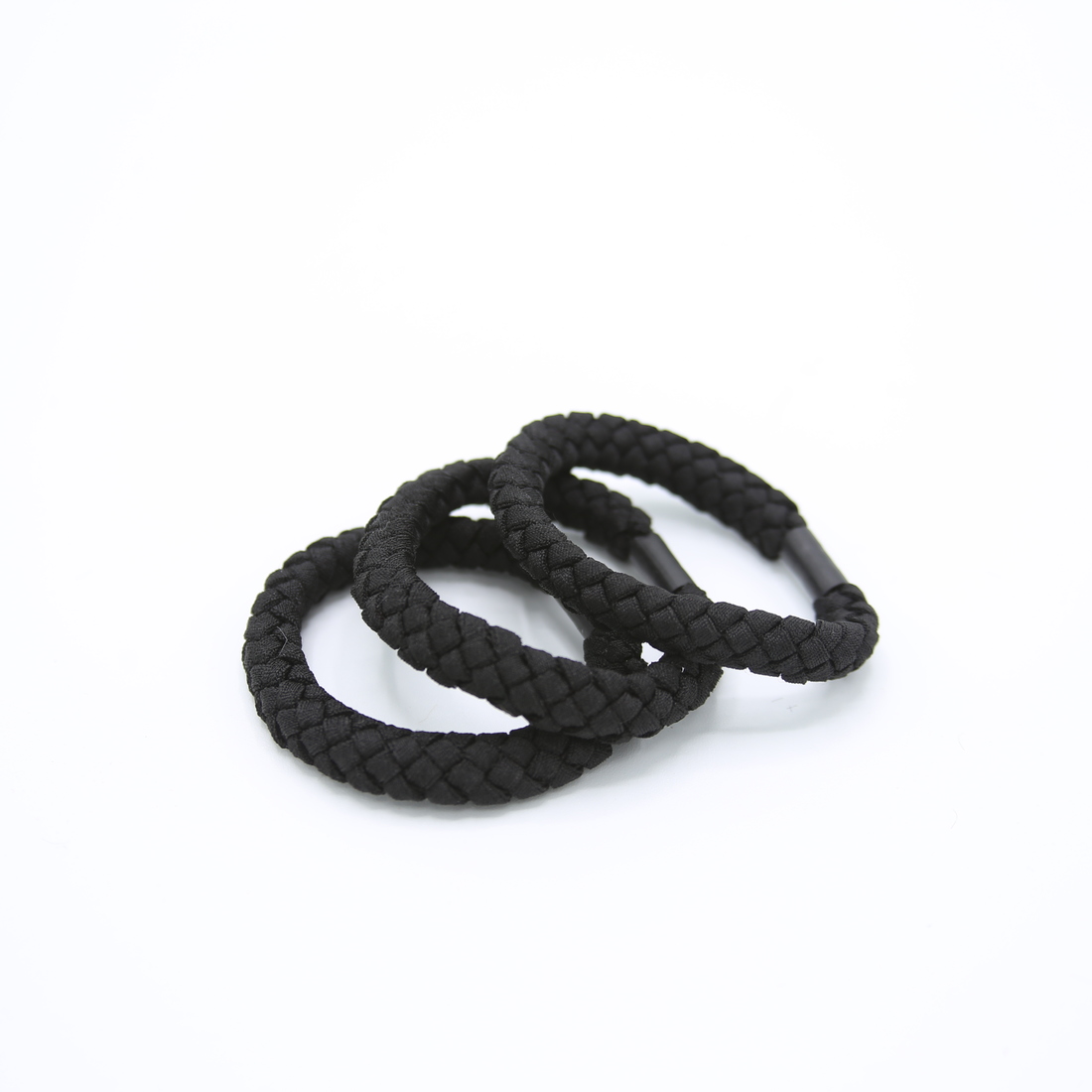 Set of three braided hair ties