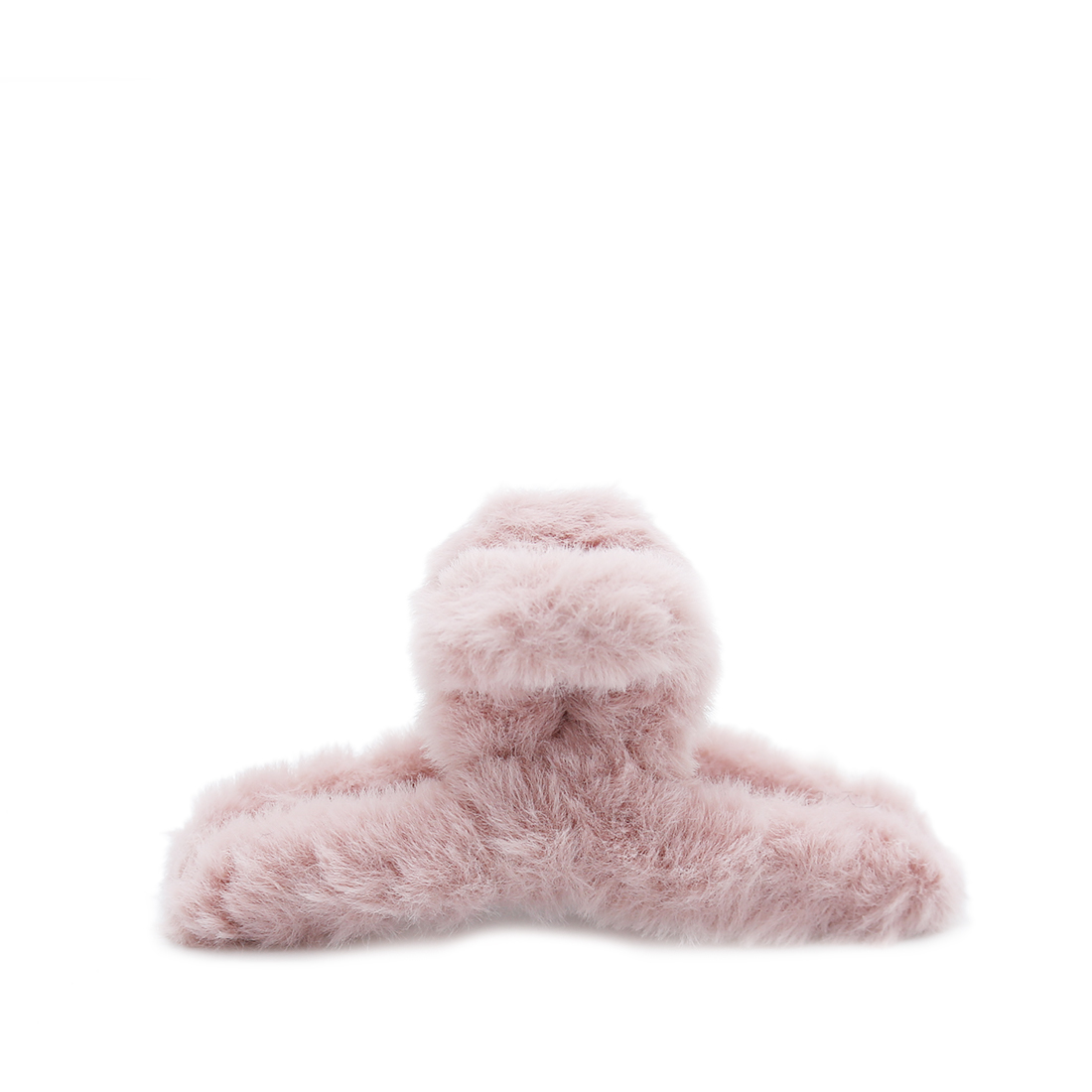 Fuzzy pink claw clip