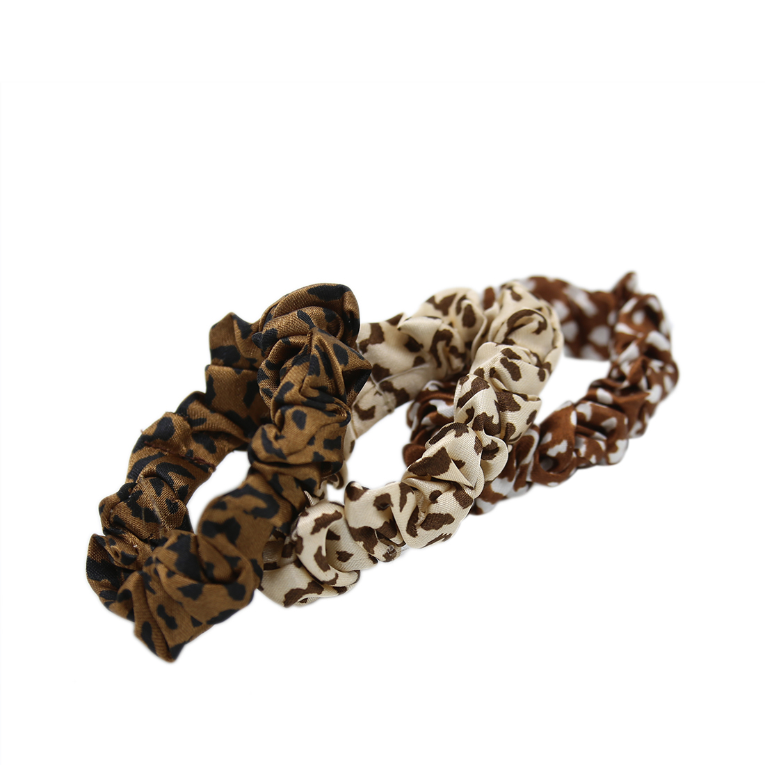 Set of three leopard print scrunchies