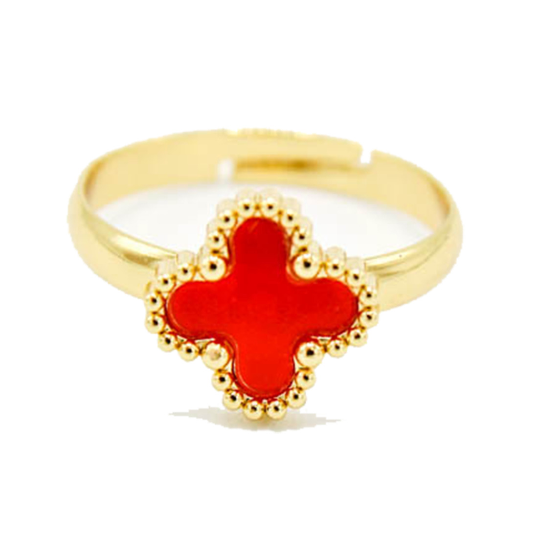 Gold Red Gemstone Ring