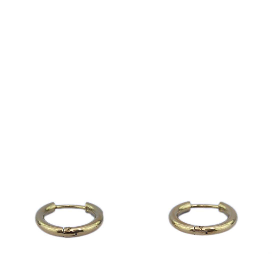 Gold-plated stainless steel small hoop earrings.
