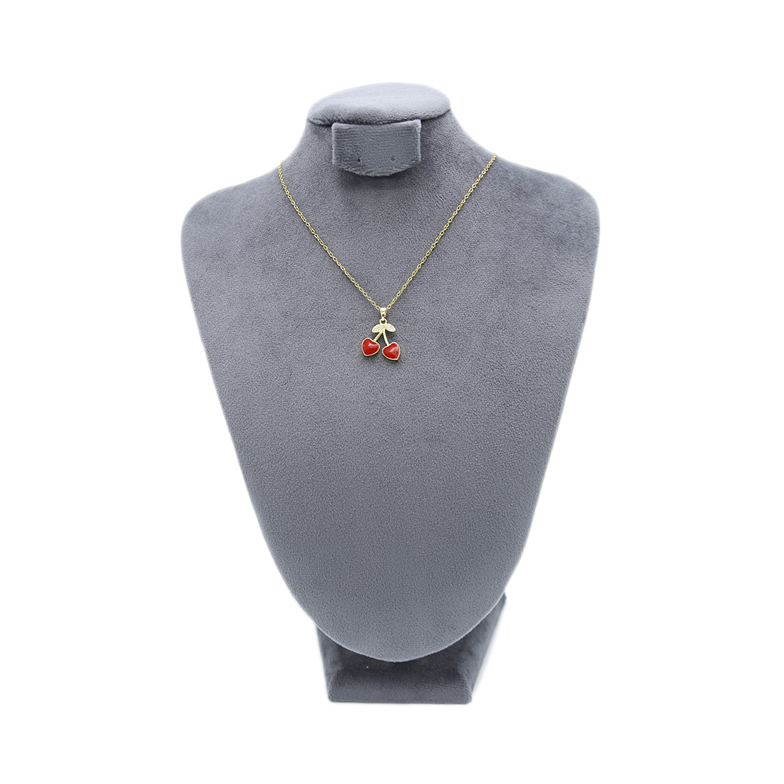 Gold-plated stainless steel necklace with a clear gemstone pendant
