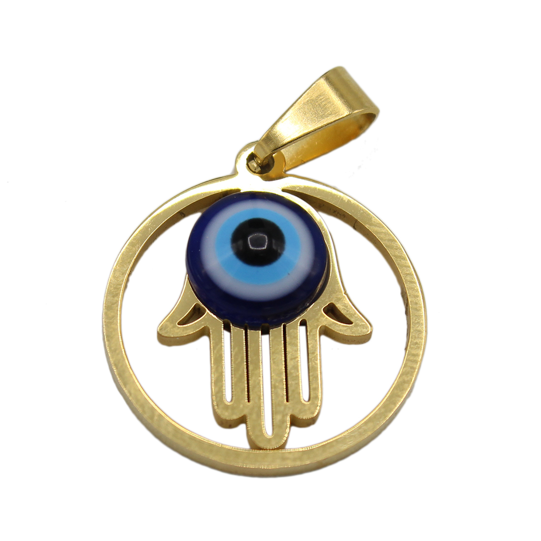 hand pendant with a central blue evil eye bead