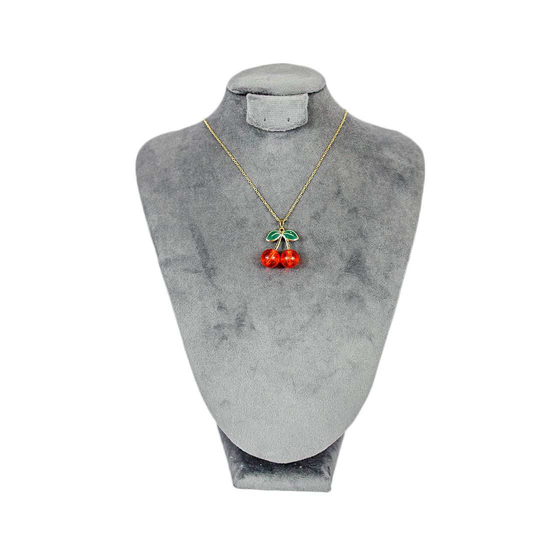 Gold Necklace with Cherry Pendant