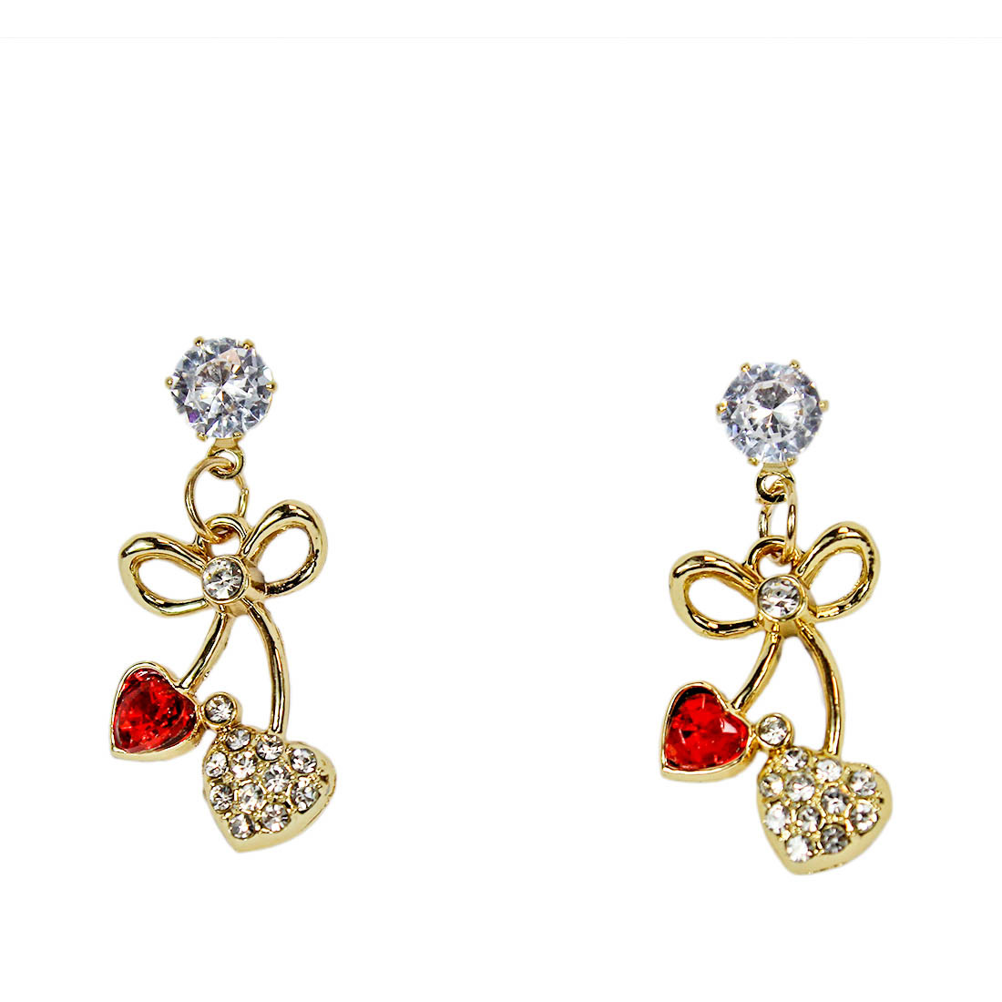 Elegant Heart shaped Gold tone earring