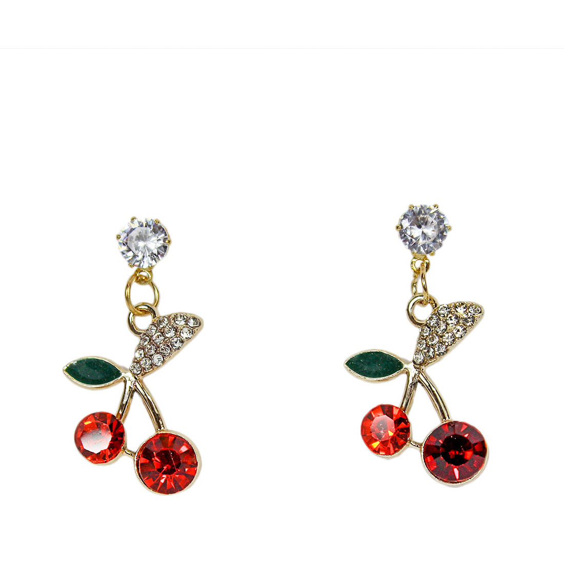 Stylish gold-tone crystal diamond Earring