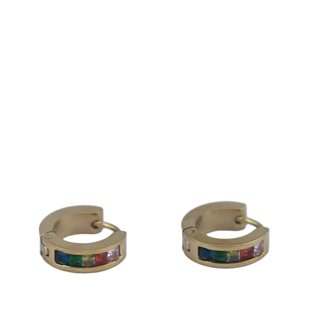 Hoop Earrings, Stainless Steel, 18k Gold Plated