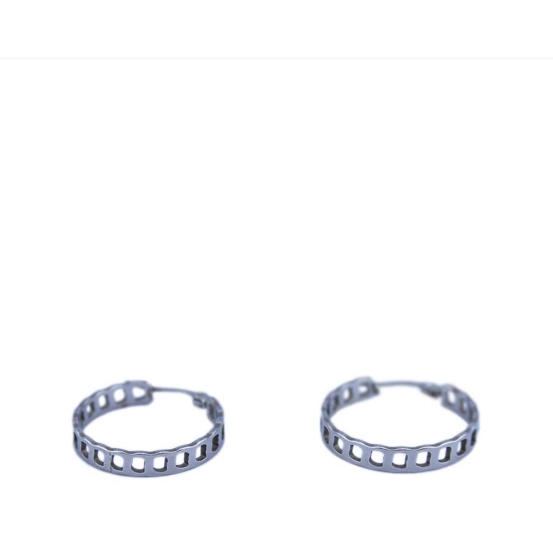 Textured Hoop Earrings, Stainless Steel