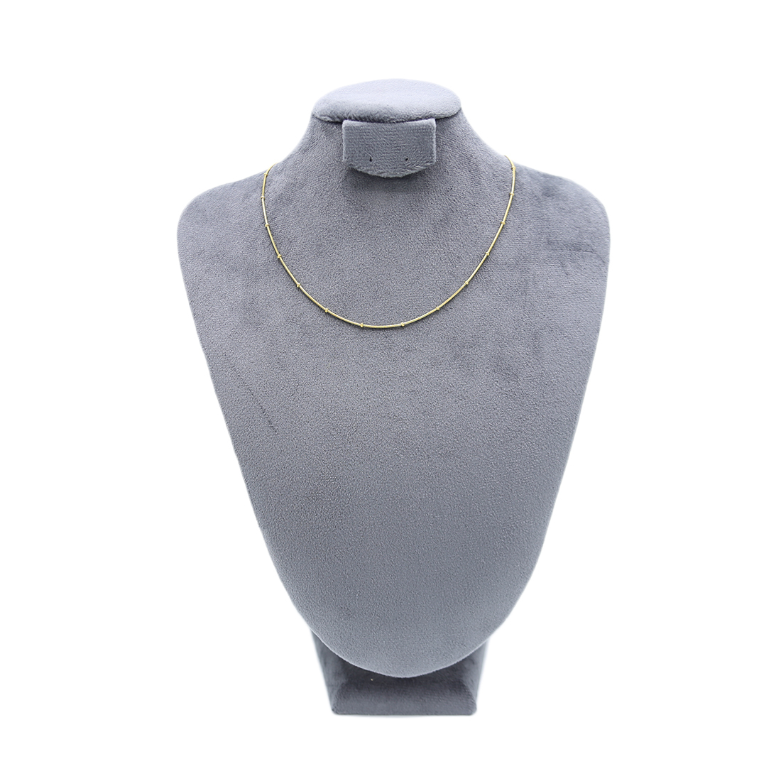 Delicate beaded station necklace with adjustable extender