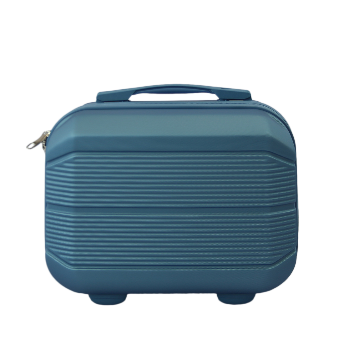 Blue Hard-shell suitcase with four spinner wheels