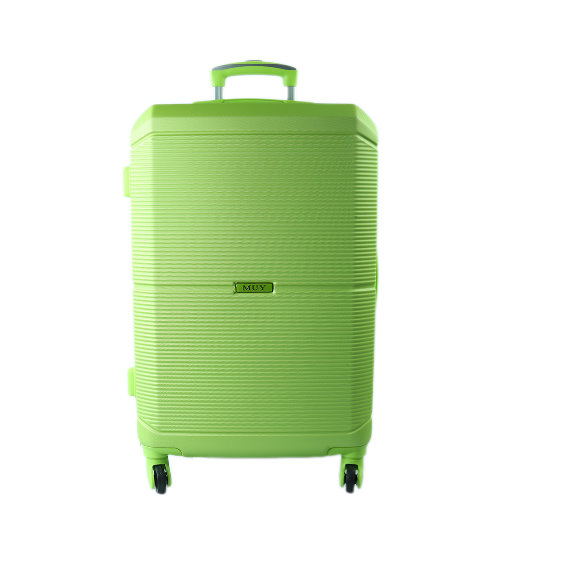 Green Hard-shell suitcase with four spinner wheels