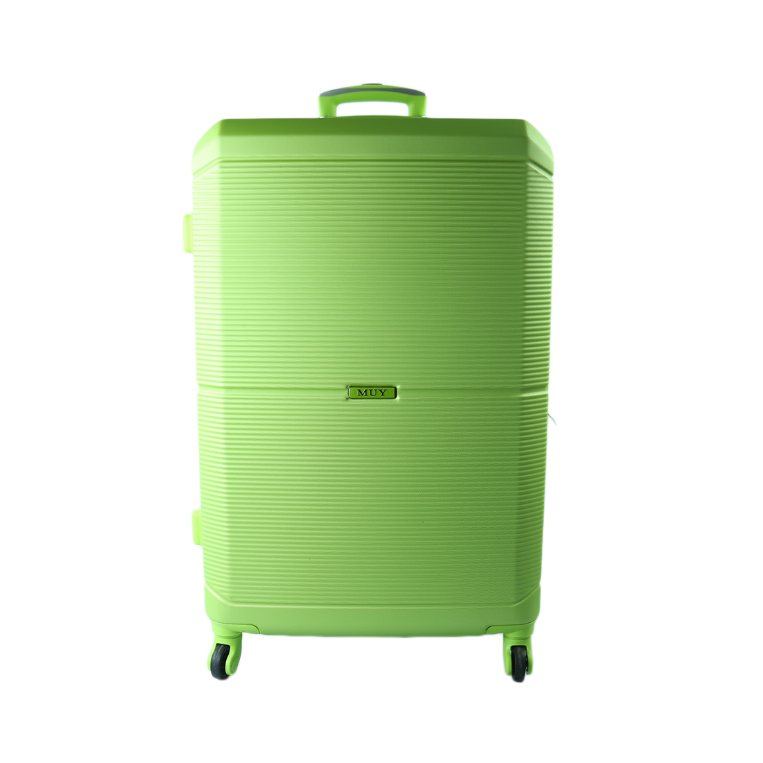 Green Hard-shell suitcase with four spinner wheels