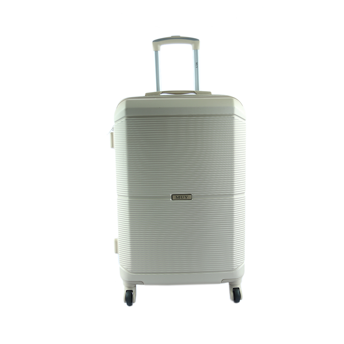 Rose Gold Hard-shell suitcase with four spinner wheels