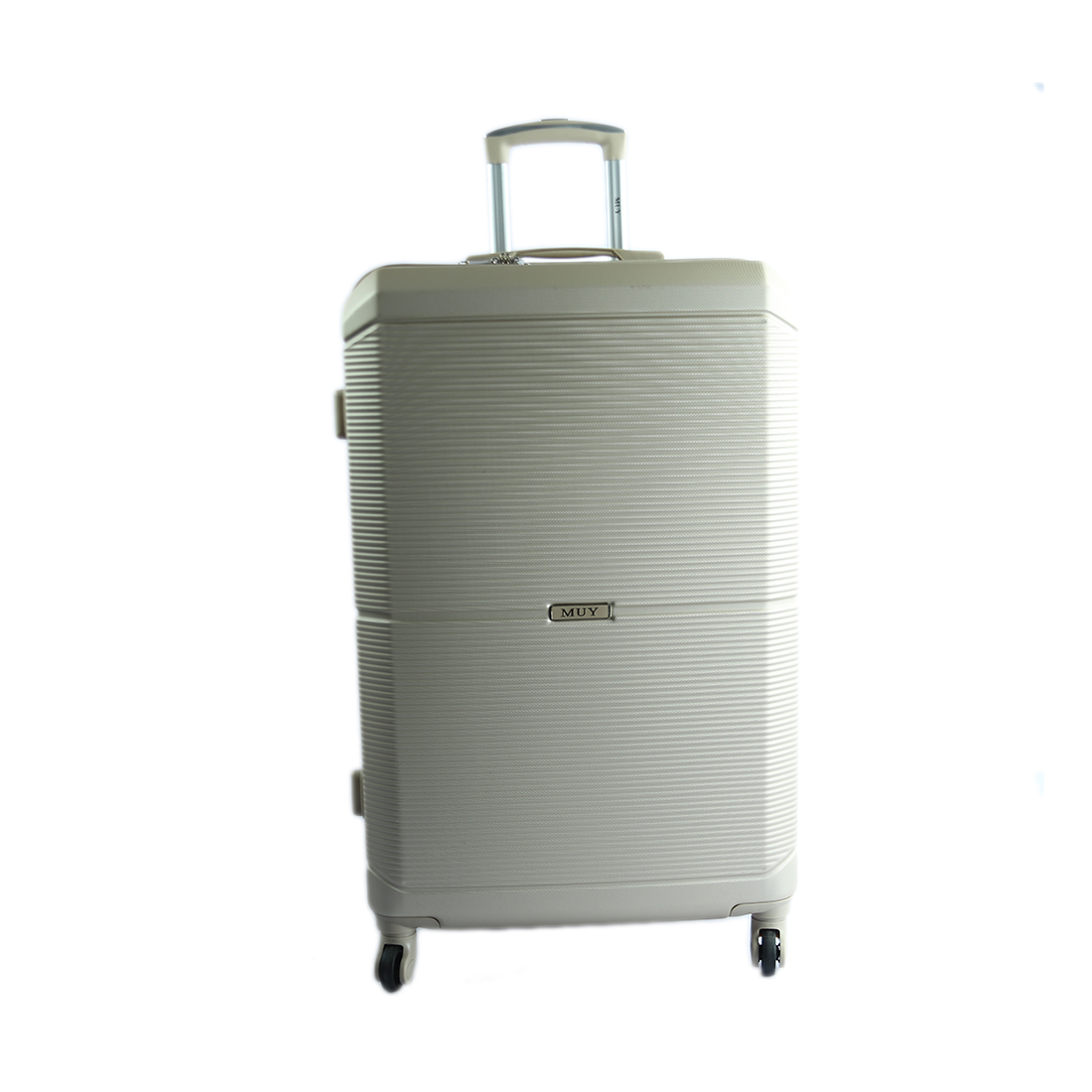 Rose Gold Hard-shell suitcase with four spinner wheels