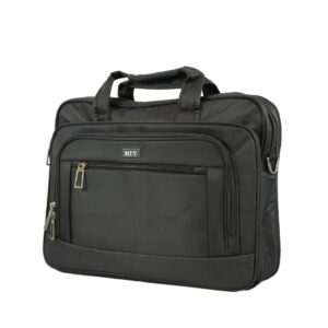 Suitcase with several pockets and strap