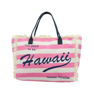 Printed Canvas Beach Bag