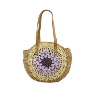 Round Straw Beach Bag