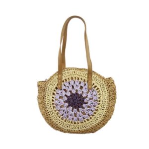 Round Straw Beach Bag