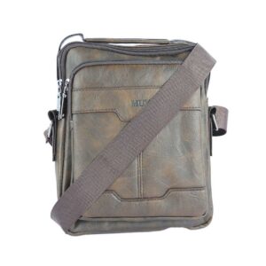 Textured Cross bag with front pocket and zip closure.