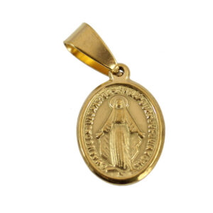 S. Steel oval religious charm