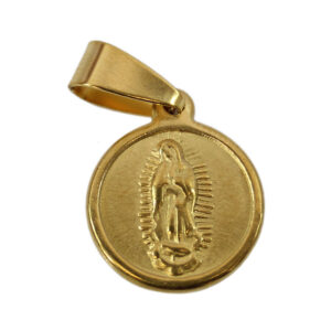 S. Steel round religious charm