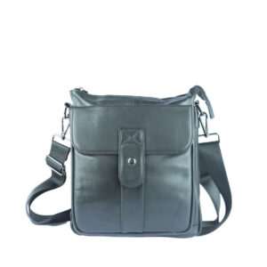 Black leather shoulder bag