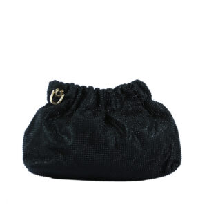 Pouch-style clutch purse with a sparkly, ruched top