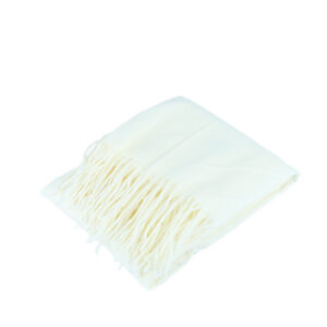 Solid colored scarf with fringe detail