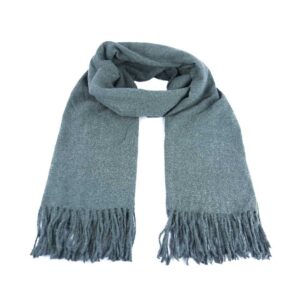 Solid colored scarf with fringe detail