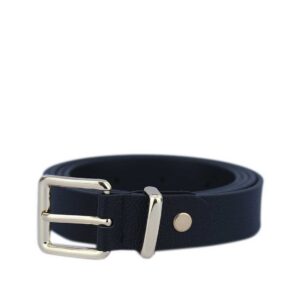 Slim casual belt with a classic gold-toned buckle.