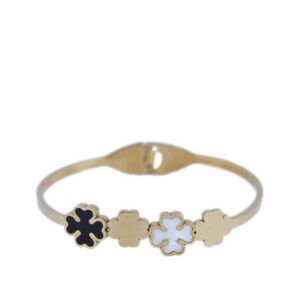 Gold-plated stainless steel clover bracelet.