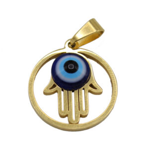hand pendant with a central blue evil eye bead