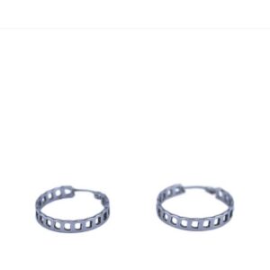 Textured Hoop Earrings, Stainless Steel