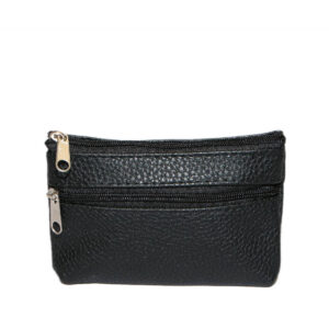 Compact zip coin pouch.