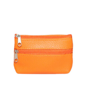 Compact zip coin pouch.