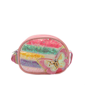 Glitter butterfly kids crossbody bag.
