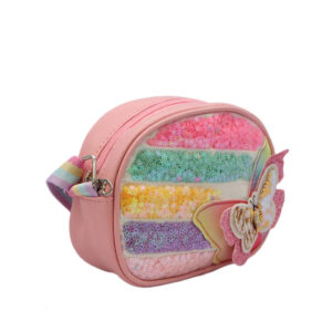 Glitter butterfly kids crossbody bag.