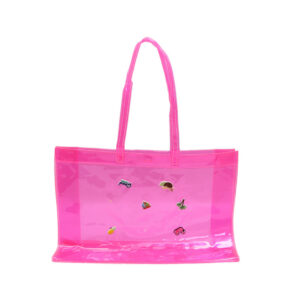 Transparent colourful beach tote.