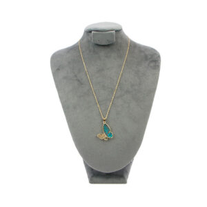 Gold stainless steel angel wing pendant necklace