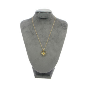 Gold stainless steel heart pendant necklace