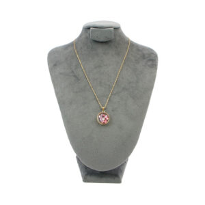 Gold stainless steel round charm necklace