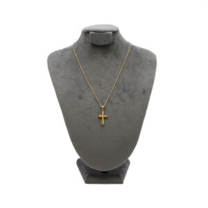 Stainless steel cross pendant necklace.