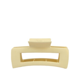 Wide rectangular hair claw with a sleek glossy finish and strong everyday hold.