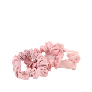 Printed fabric scrunchie with elastic hold for everyday styling.