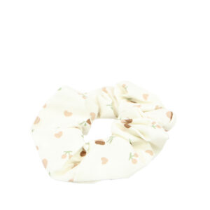 Printed fabric scrunchie with elastic hold for everyday styling.