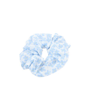 Printed fabric scrunchie with elastic hold for everyday styling.