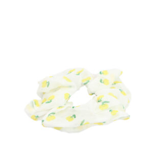 Printed fabric scrunchie with elastic hold for everyday styling.