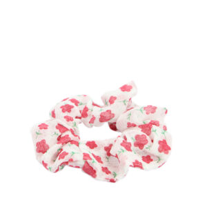 Printed fabric scrunchie with elastic hold for everyday styling.