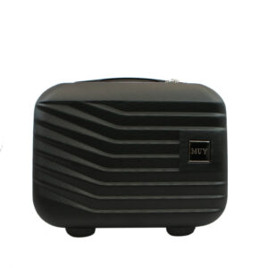 Hard shell luggage with ribbed design and smooth 360 spinner wheels for easy travel.