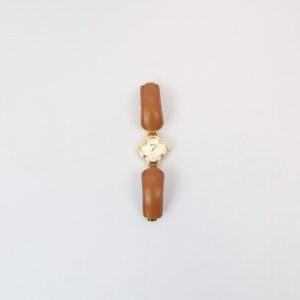 Elegant analog wrist watch with floral shape dial and chain strap design.